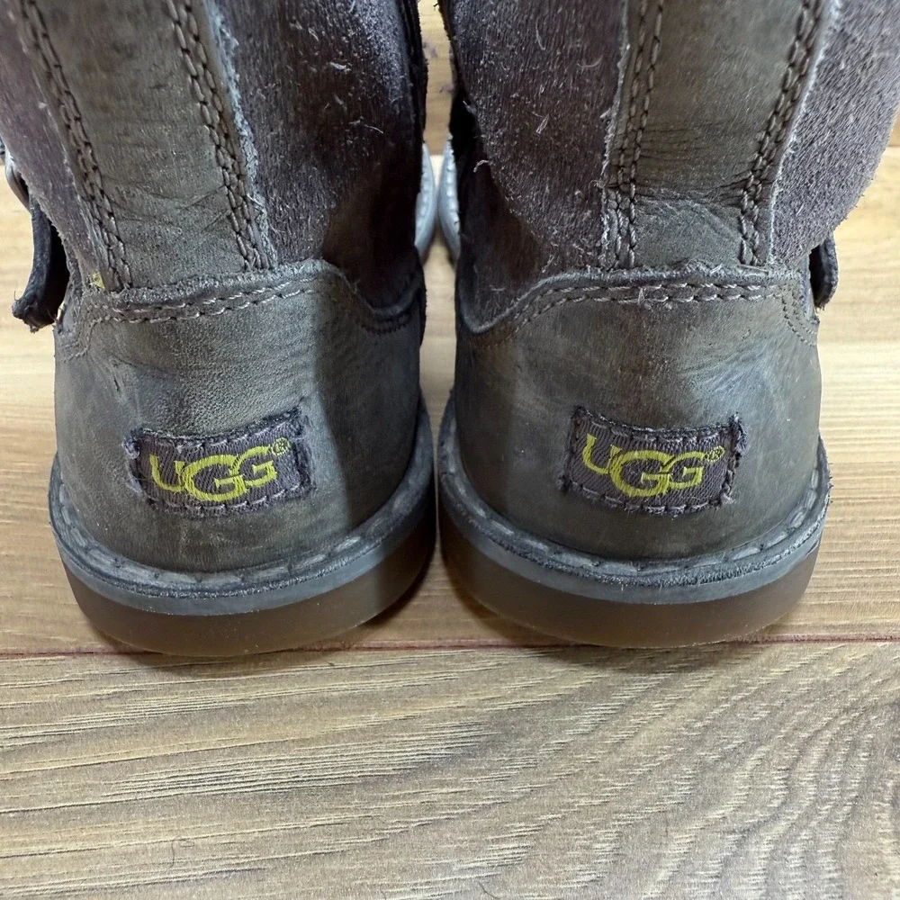 UGG‎ Toddler Harwell Kids Boots 12 Gray Leather Zipper